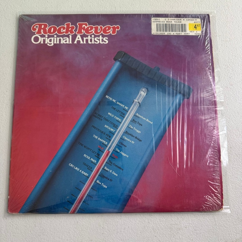 VARIOUS ARTISTS ROCK FEVER OG shrink wrap dept store sticker VG++